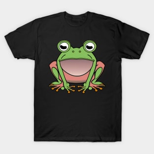 Big Green Cute Frog Cartoon T-Shirt